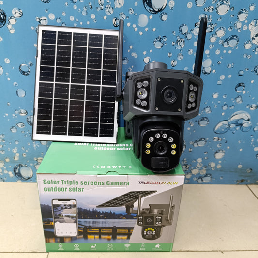 Triple  Screen Dual lens 4G PTZ Solar Camera