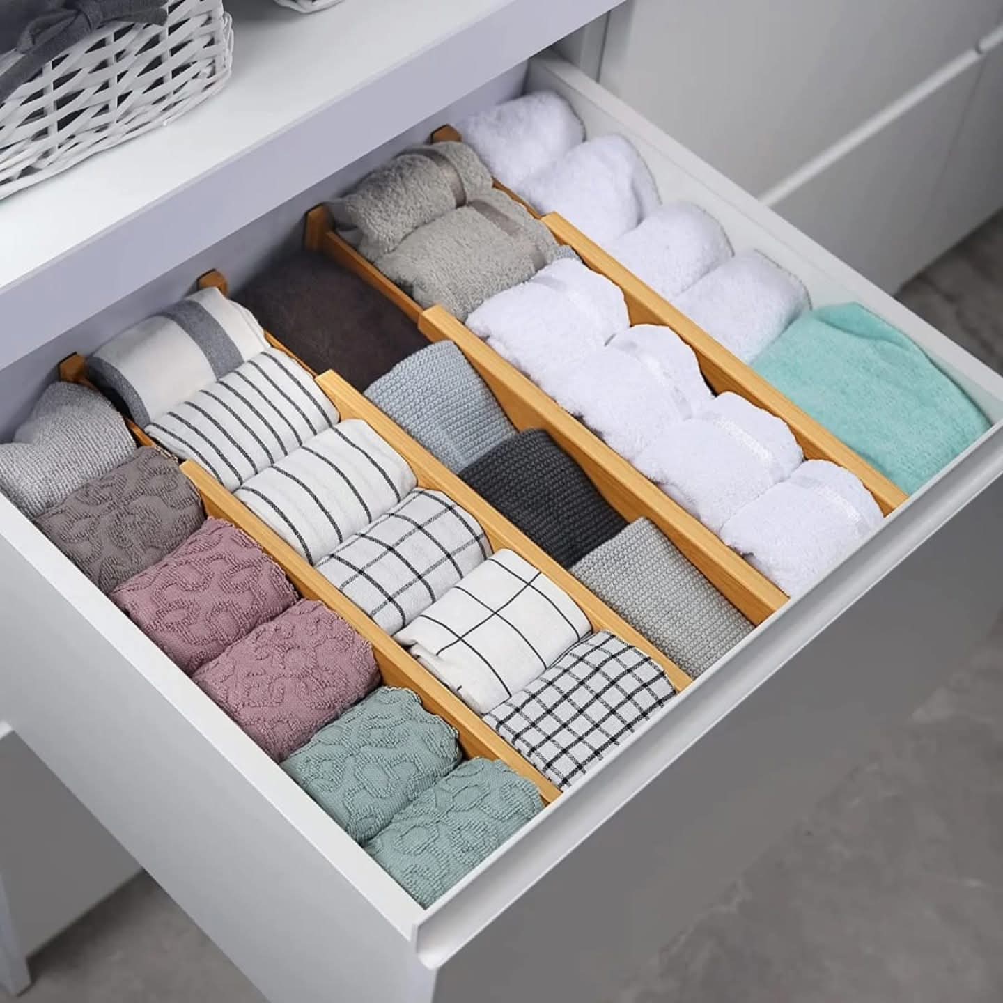 4 Set Bamboo Drawer Divider