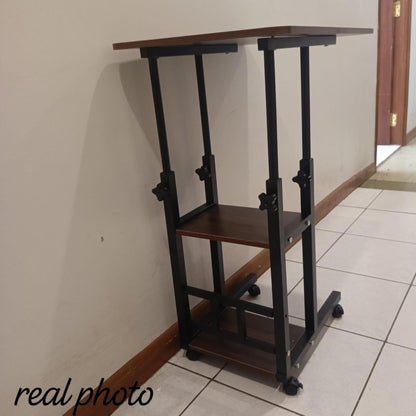 Adjustable C Shaped Side Table with Wheels