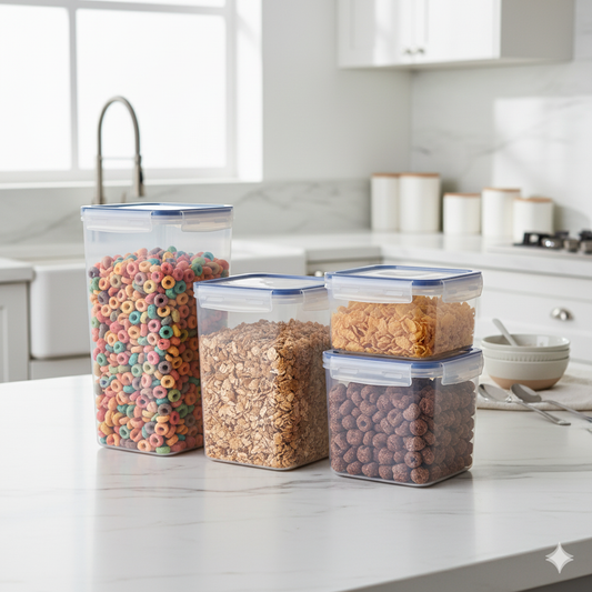 4Pc Pantry Food Storage CerealContainers