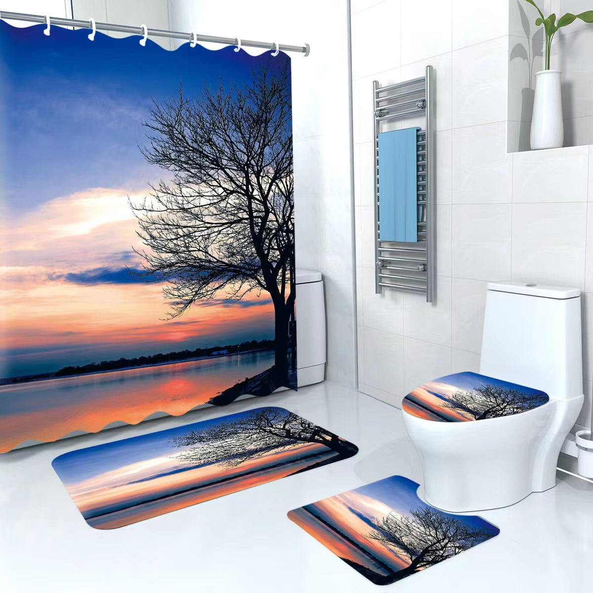4 in 1 Bathroom woolen mats