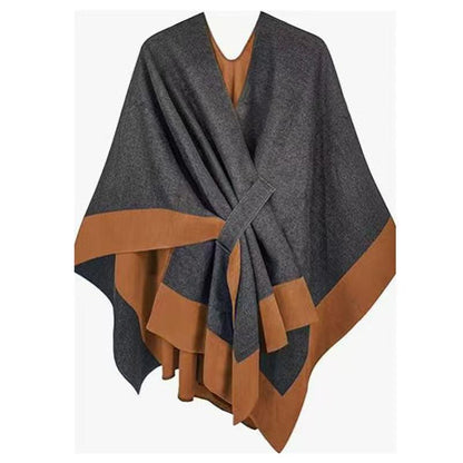 Double sided wrap up shawl winter  ponchos