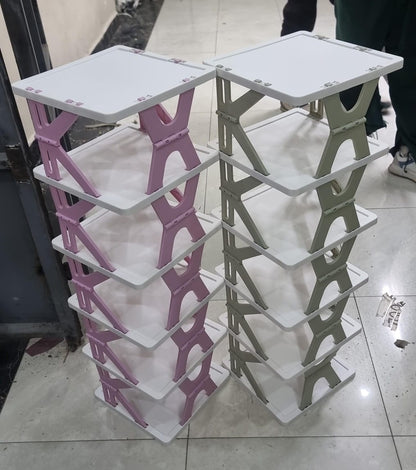 6 layered retracting shoe rack