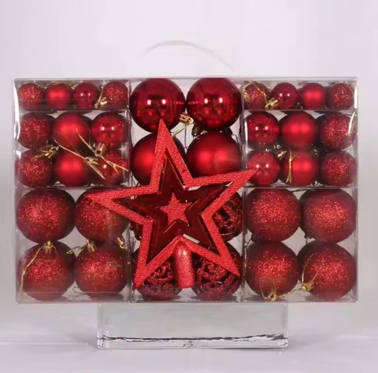 101 Christmas balls with tree topper