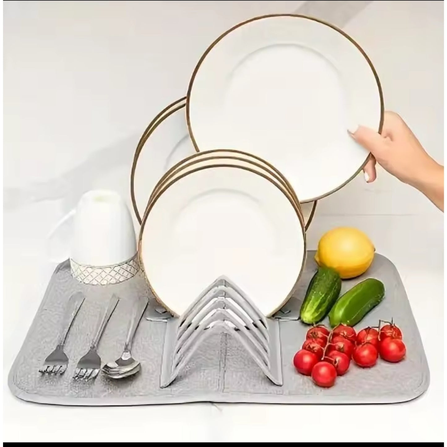 Foldable kitchen drying mat