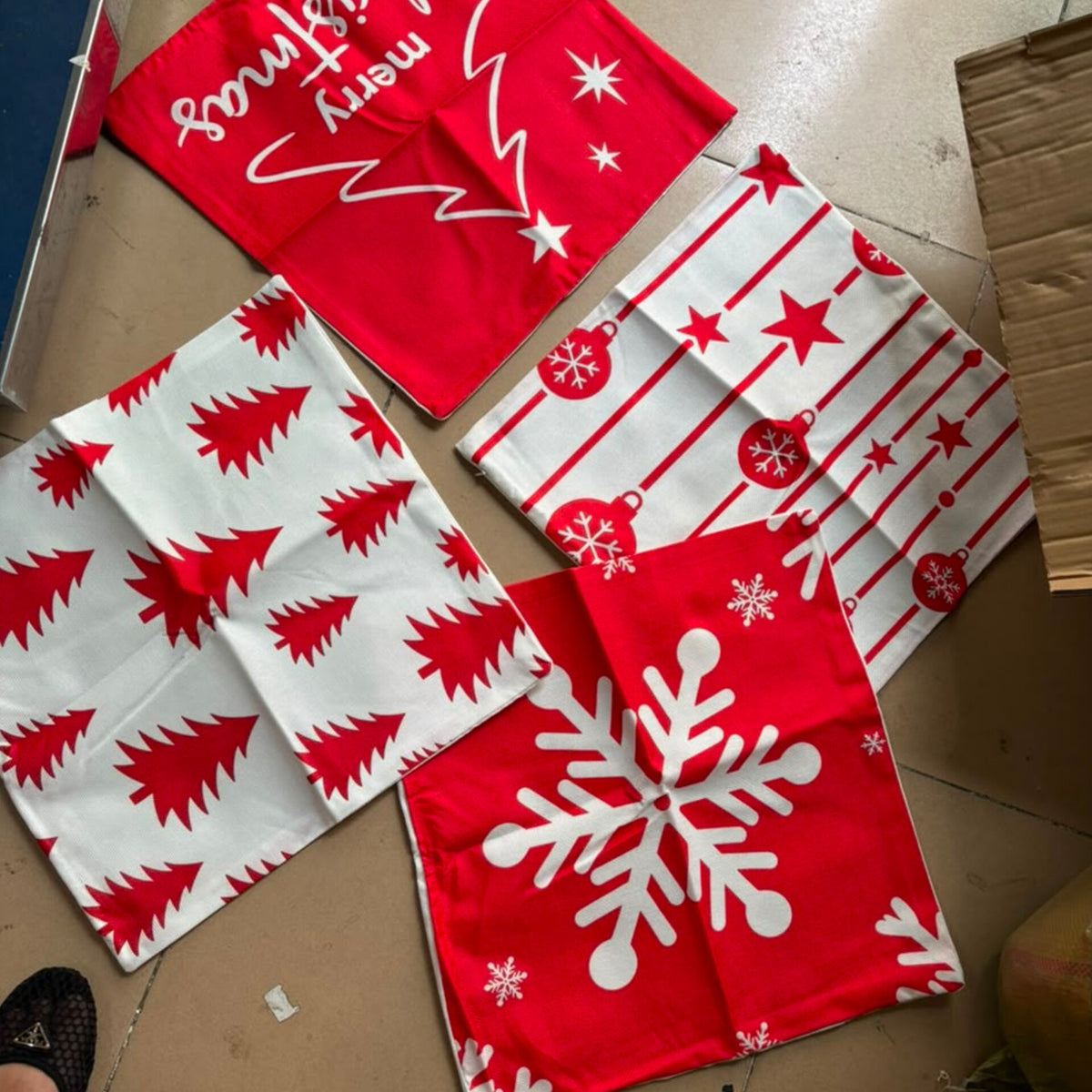4Pc Set Christmas Cushion Cover 45x45Cm
