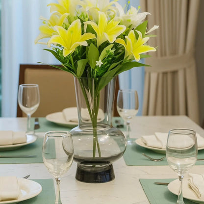 Black clear vase