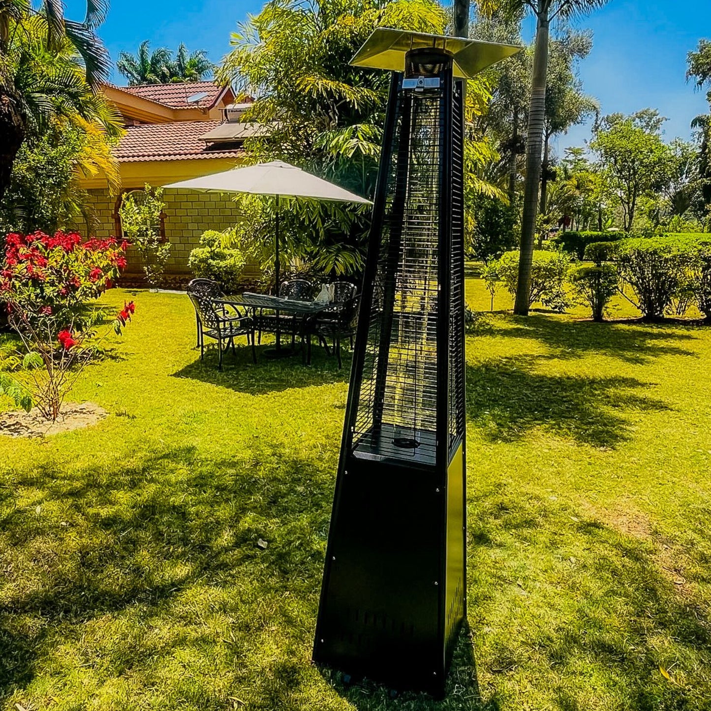 Pyramid patio gas heater