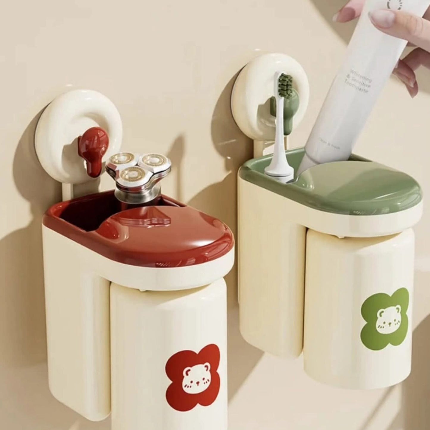 Wall mounted toothbrush cup rack