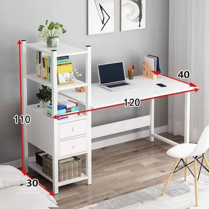 Computer Desk with Storage Shelves White