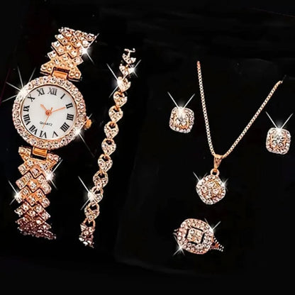 5 Piece Ladies Jewelry and Watch Gift Set