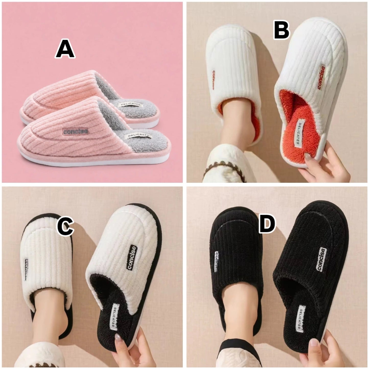 Unisex Winter Home Non Slip Thick Bottom Plush Indoor Shoes