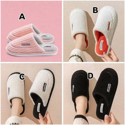Unisex Winter Home Non Slip Thick Bottom Plush Indoor Shoes