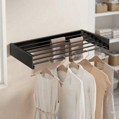 100Cm Long  Folding Wall Mounted Clothes Drying Rack Gha