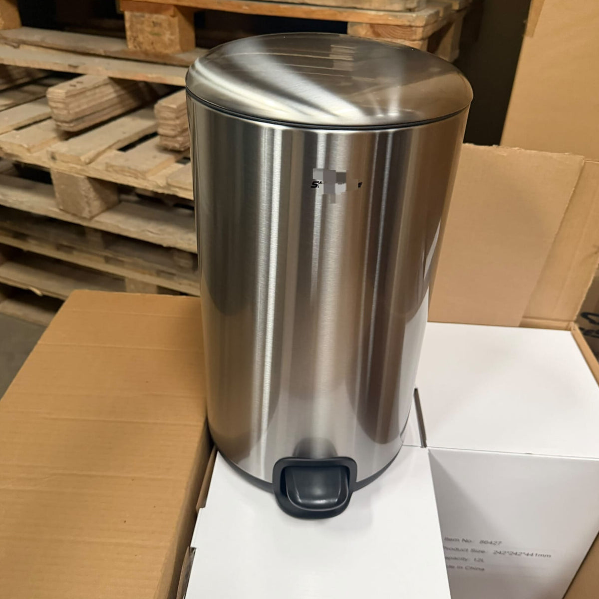 12L Round Silver Pedal Dustbin