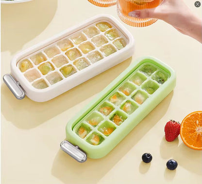 21grid ice cube maker with lid and scoop