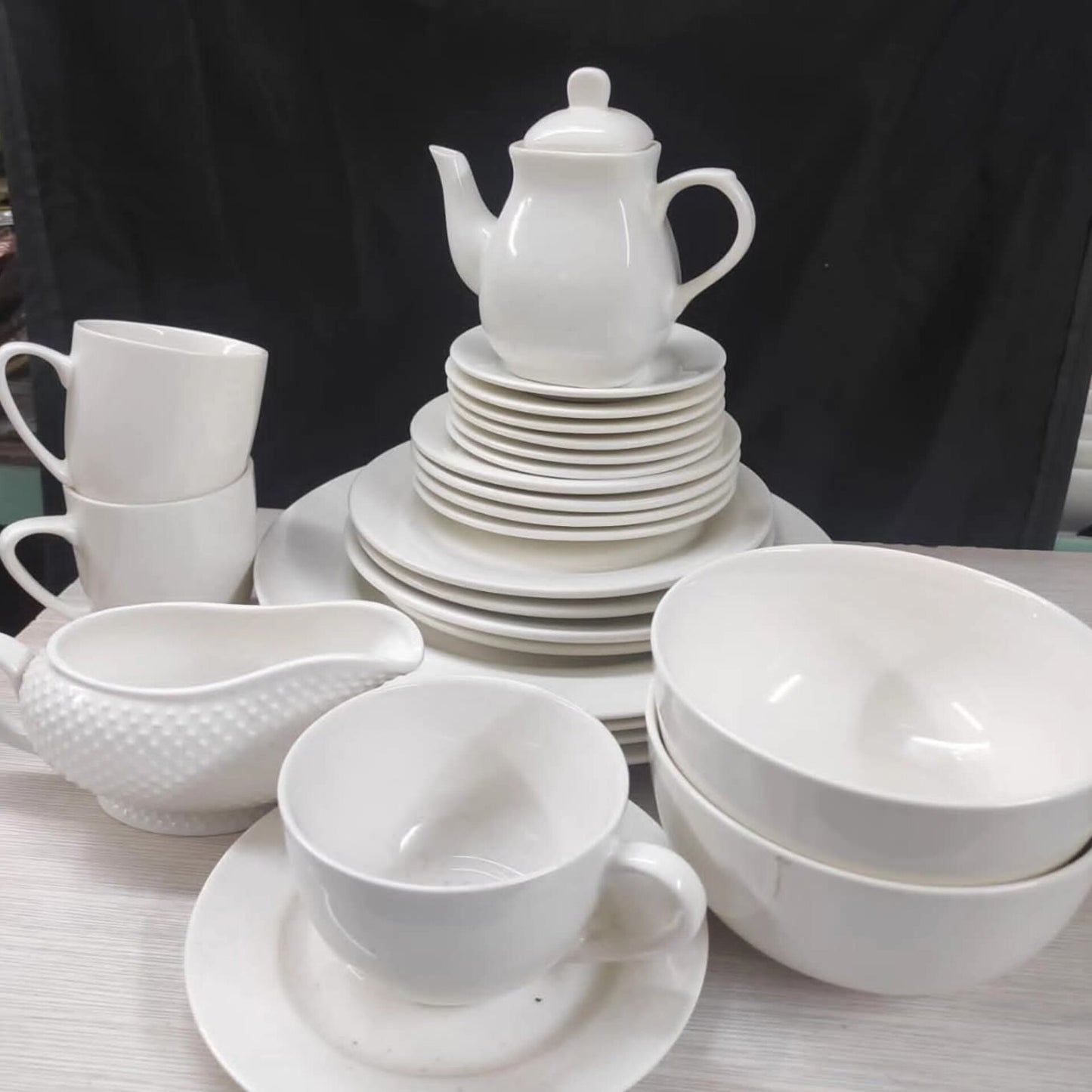 44 pcs Ceramic white dinner set