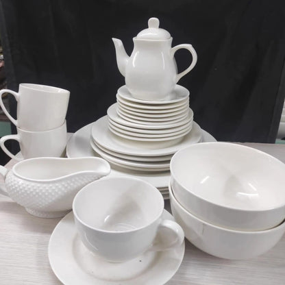 44 pcs Ceramic white dinner set