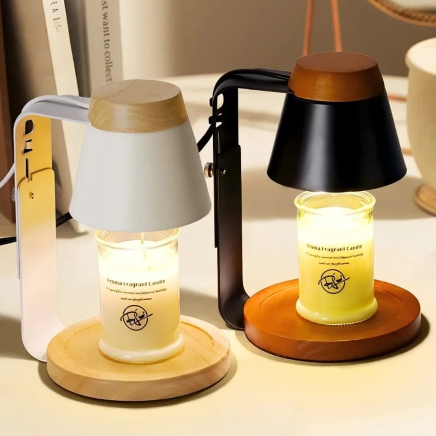 Electric Candle Warmer Bamboo Base And Top