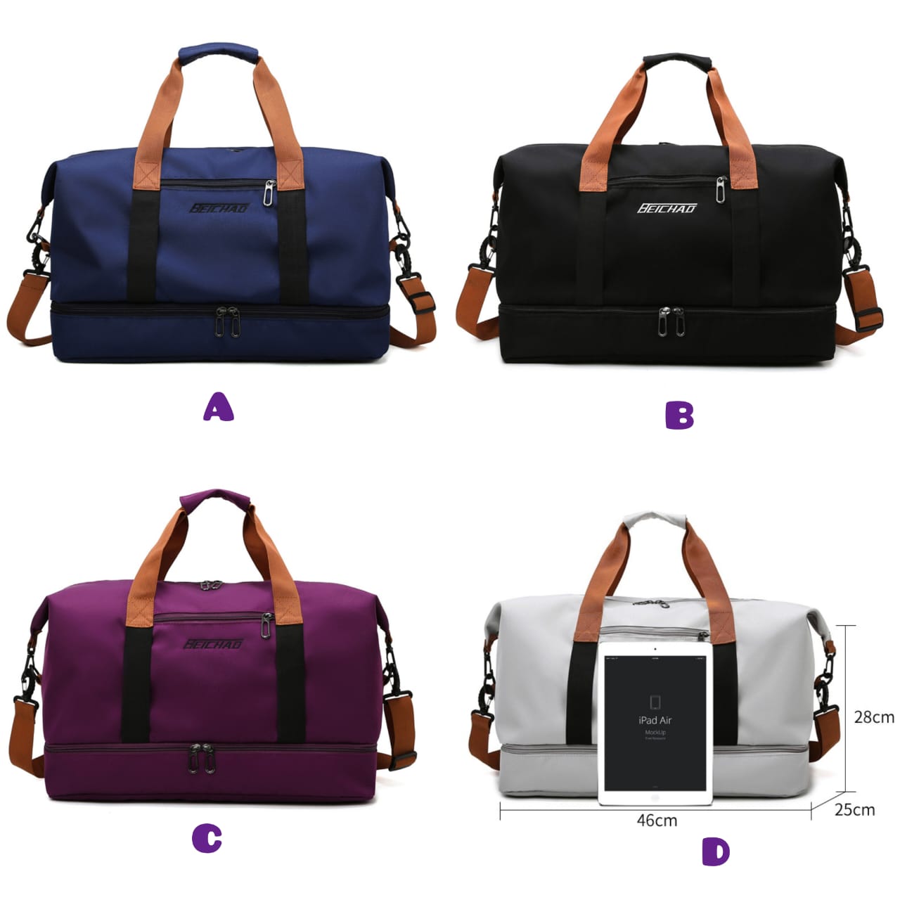 Travel gym duffle bag