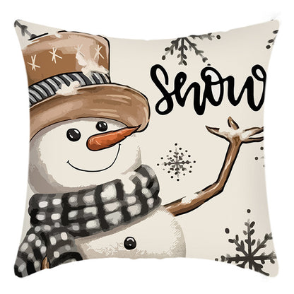 Christmas themed Linen Throw pillow cases