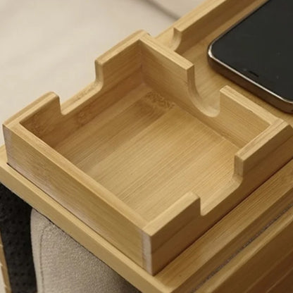 Foldable Bamboo Sofa Arm Rest Organizer