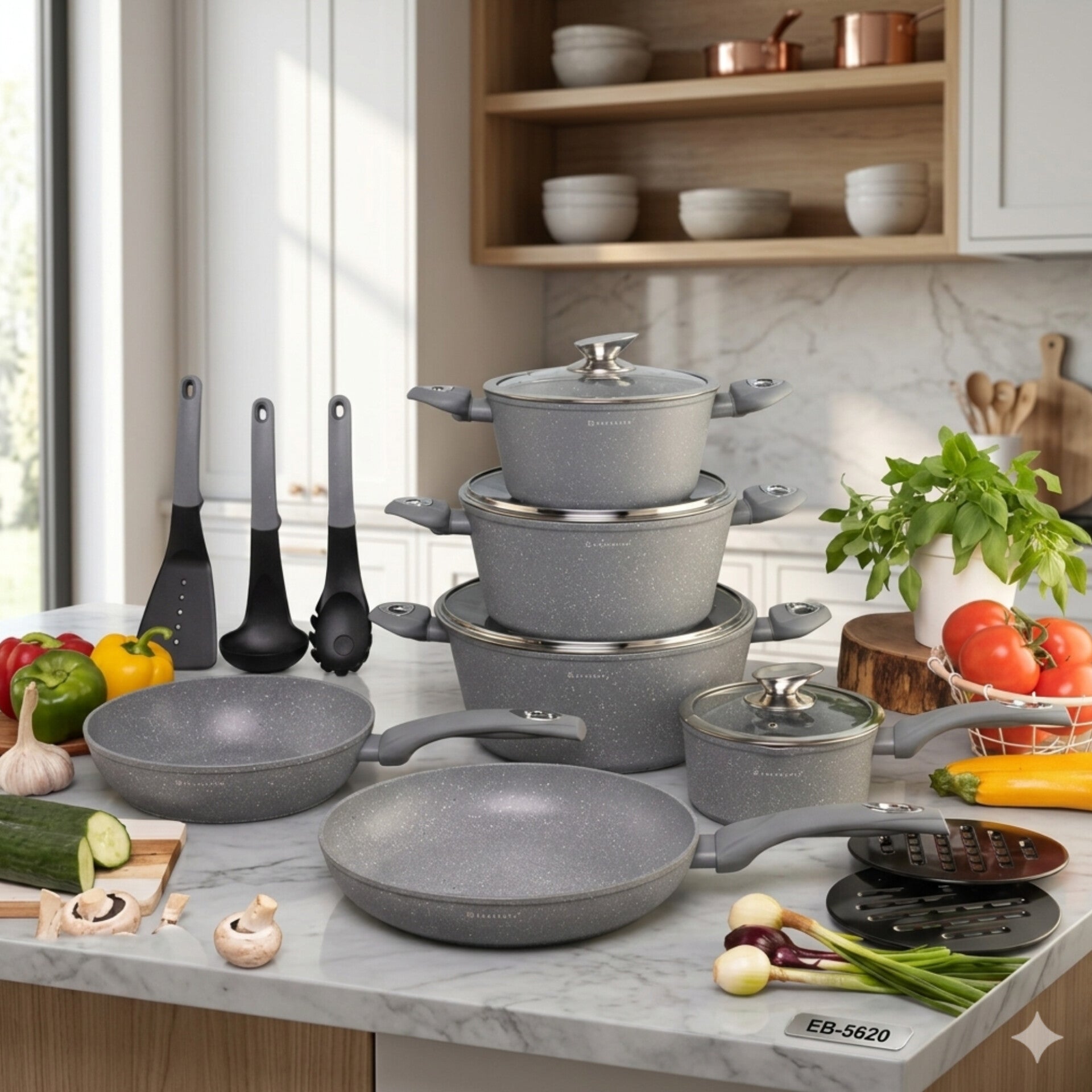 15Pc Nonstick Cookware Set