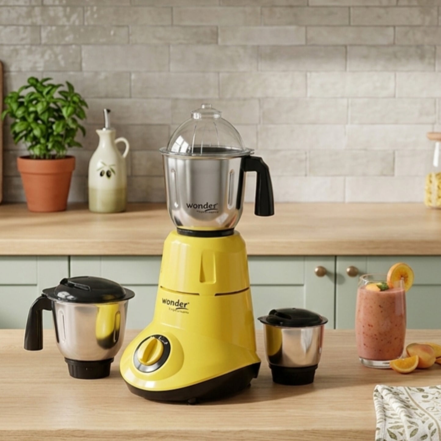 Signature 3-in-1 Wonder Mixer Grinder (550W) with Stainless Steel Jars