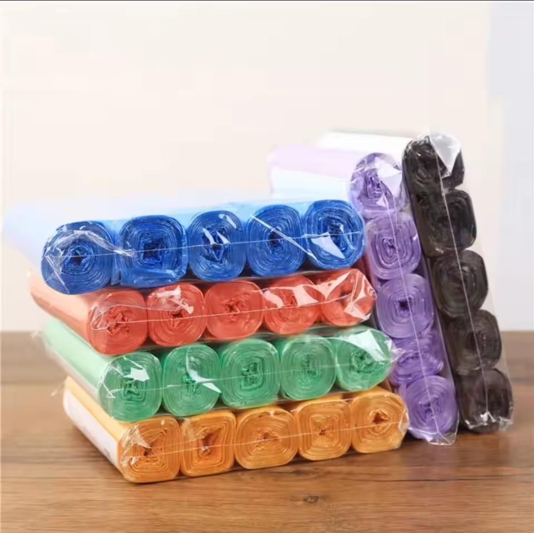 Assorted color trash bags