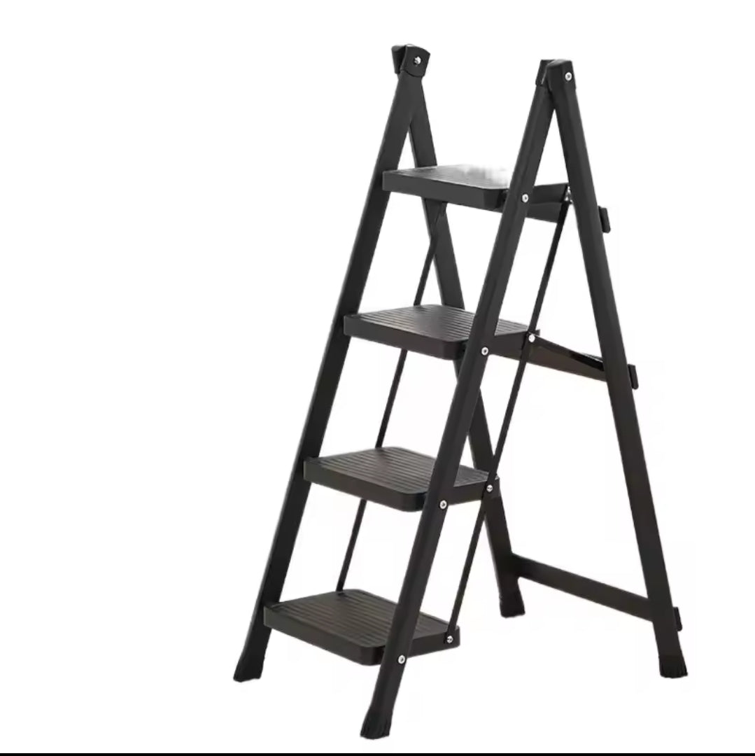 4 Tier Household Folding Ladder Black