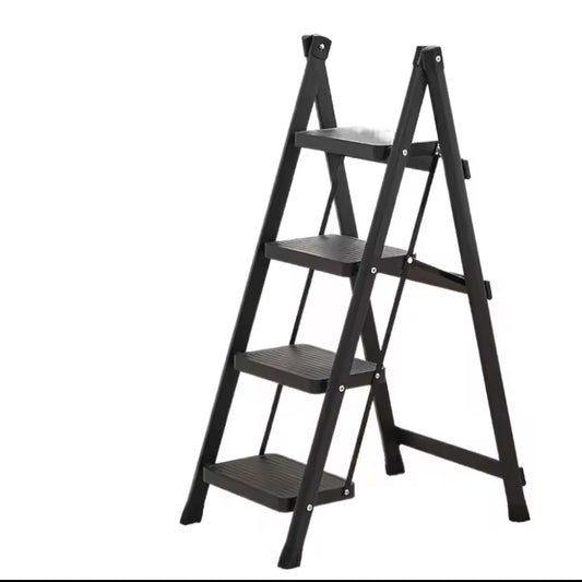 4 Tier Household Folding Ladder Black