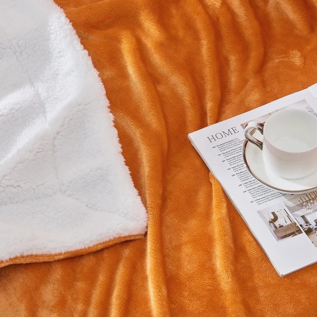 Sherpa flannel throw fleece blanket