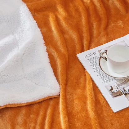 Sherpa flannel throw fleece blanket