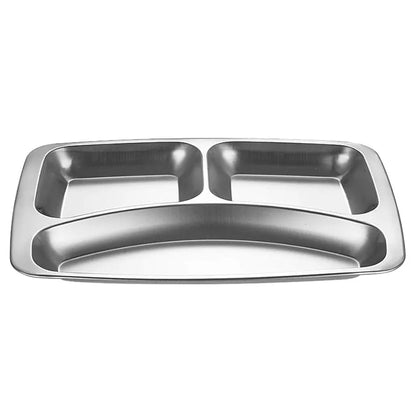 3 Section Stainless Steel Partitioned Plate