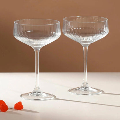 6Pcs Ribbed Cocktail Glass Set