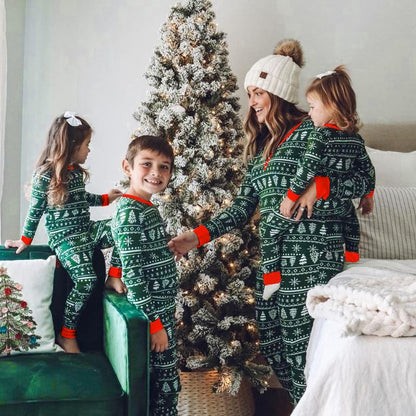 Green Christmas Family Matching Pajama Set