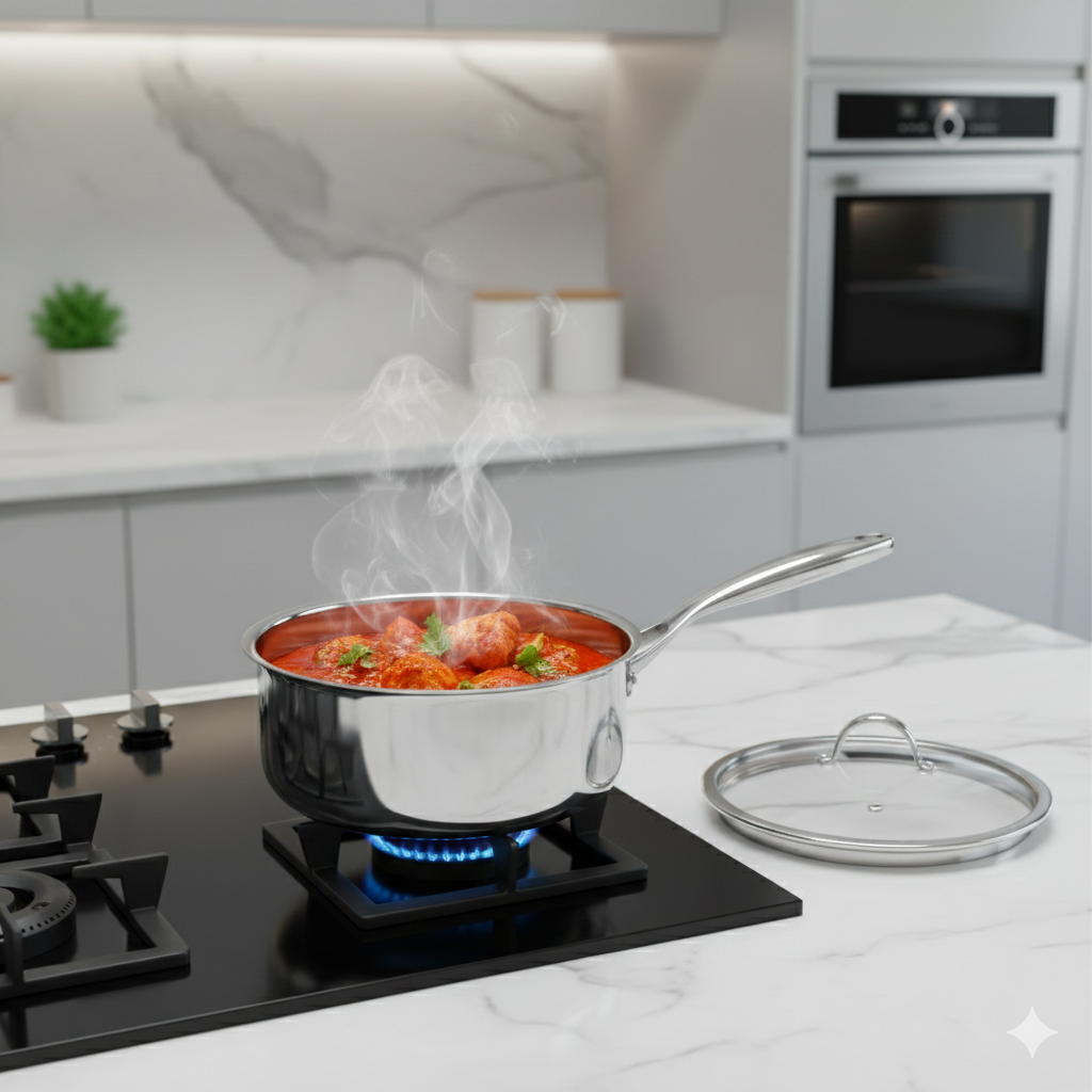 Stainless steel frying pan 