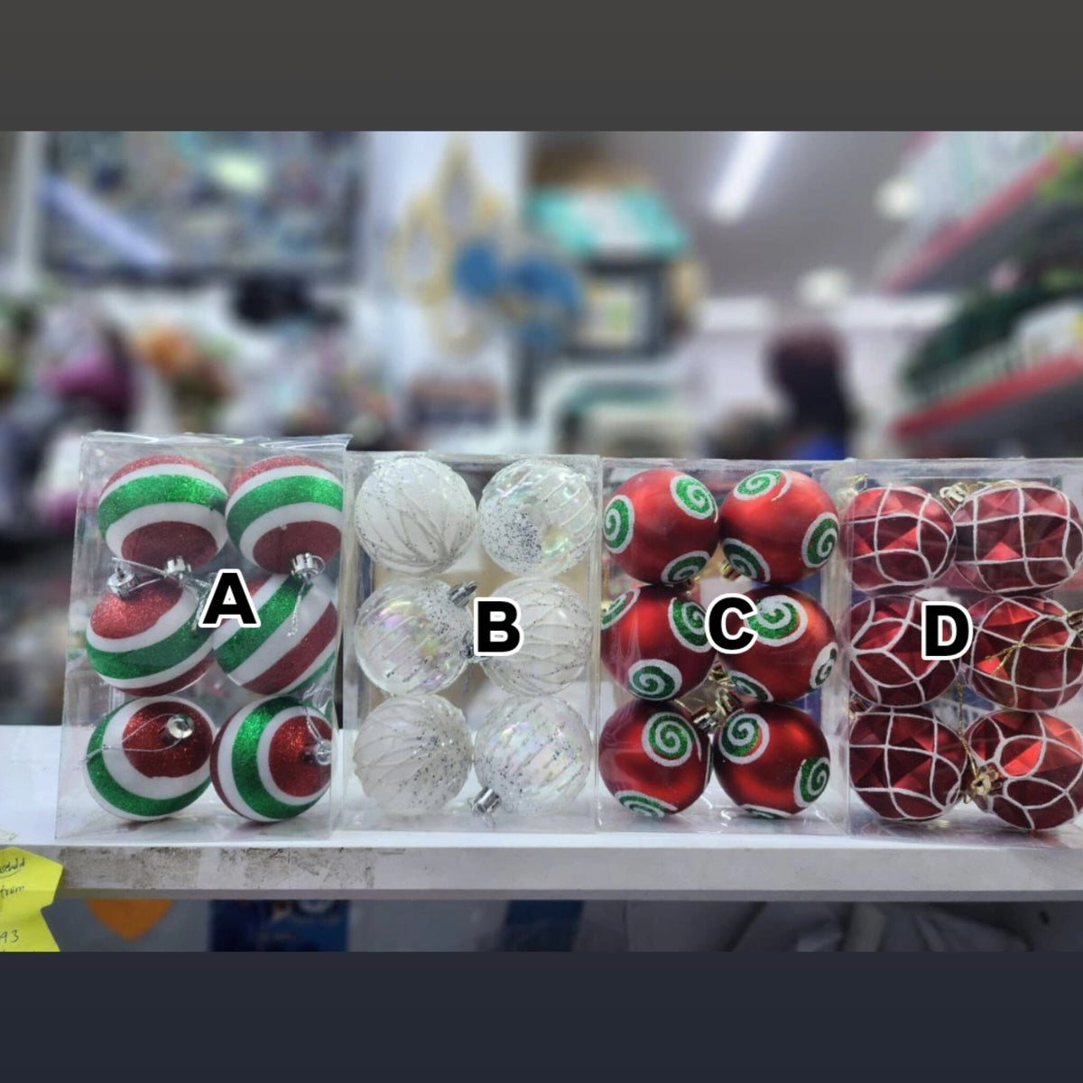 6Pcs Coloured Christmas Ball Ornament Set