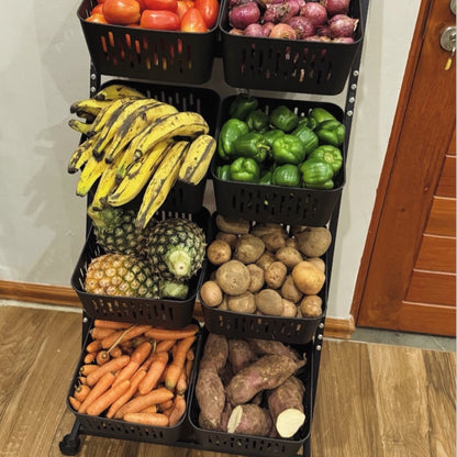 4-Tier 8-Basket Kitchen Fruit and Vegetable Storage Trolley