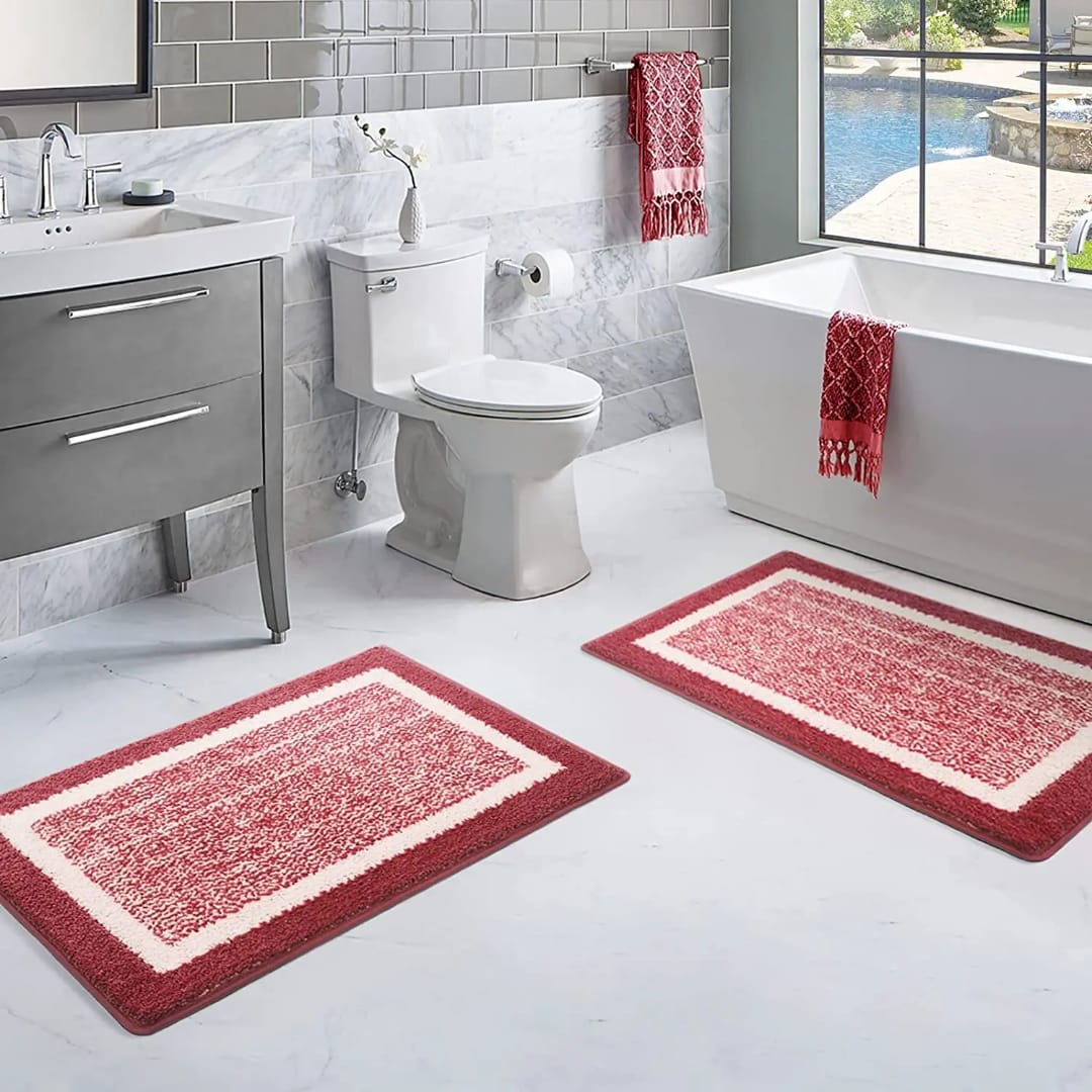 Flocking bathroom mats