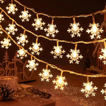 10M Led Snowflake Christmas String  Lights