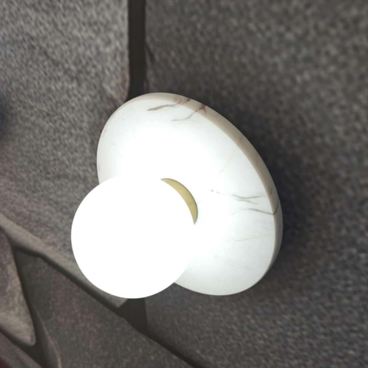 Marble and Brass Ceiling Light with Frosted Glass Globe
 WH 2024 G901 05 WH