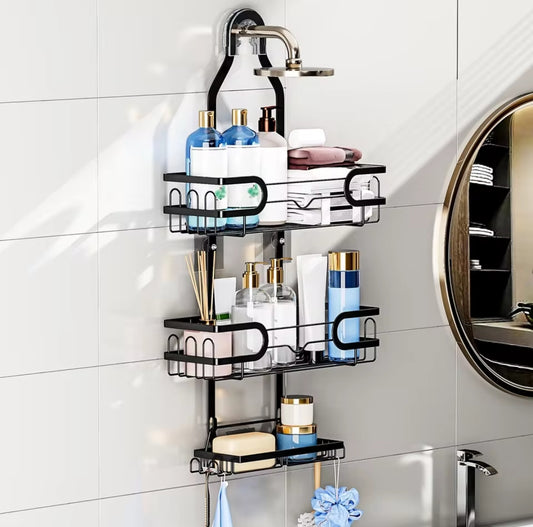3 Tier wall mounted shower organizer rack