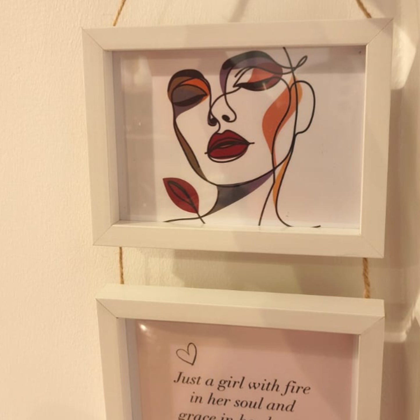2 in 1 vertical Wooden Hanging Picture Frame