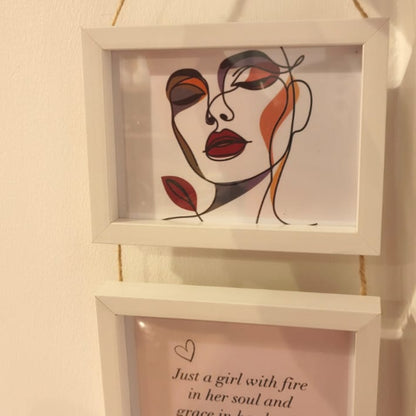 2 in 1 vertical Wooden Hanging Picture Frame