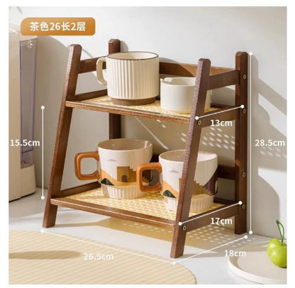 Wooden Table Storage Shelf