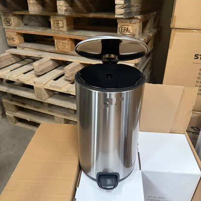 12L Round Silver Pedal Dustbin