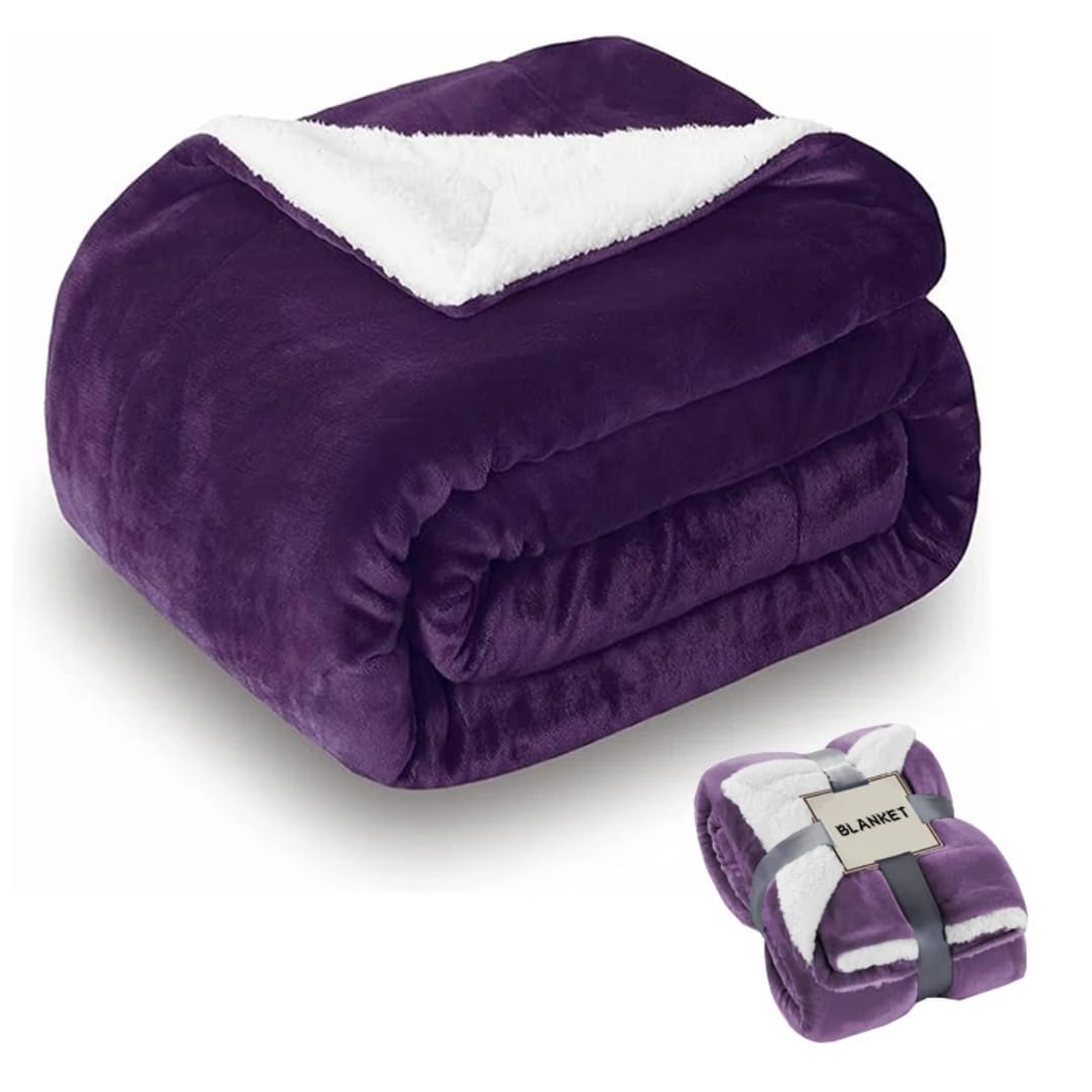 Sherpa flannel throw fleece blanket