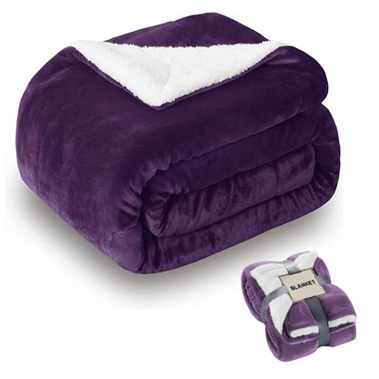 Sherpa flannel throw fleece blanket