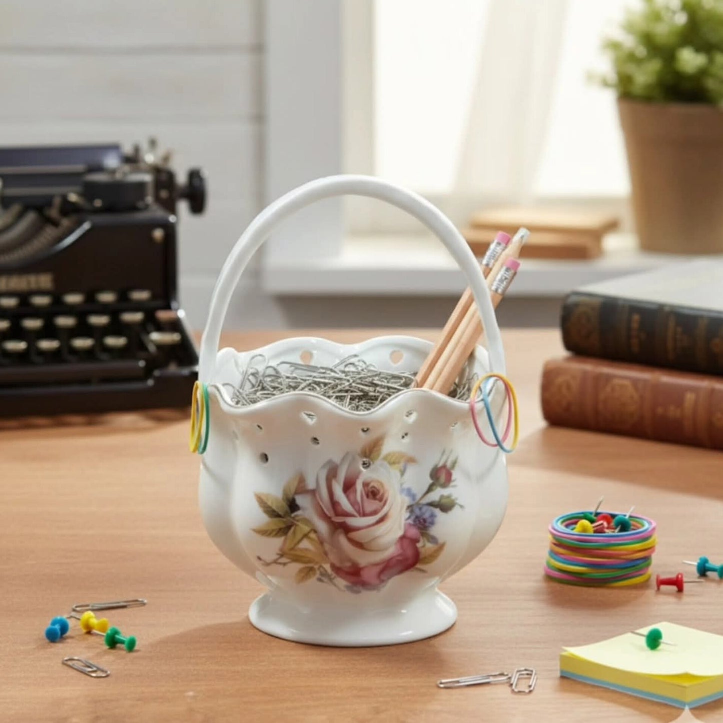 Ceramic bone China basket